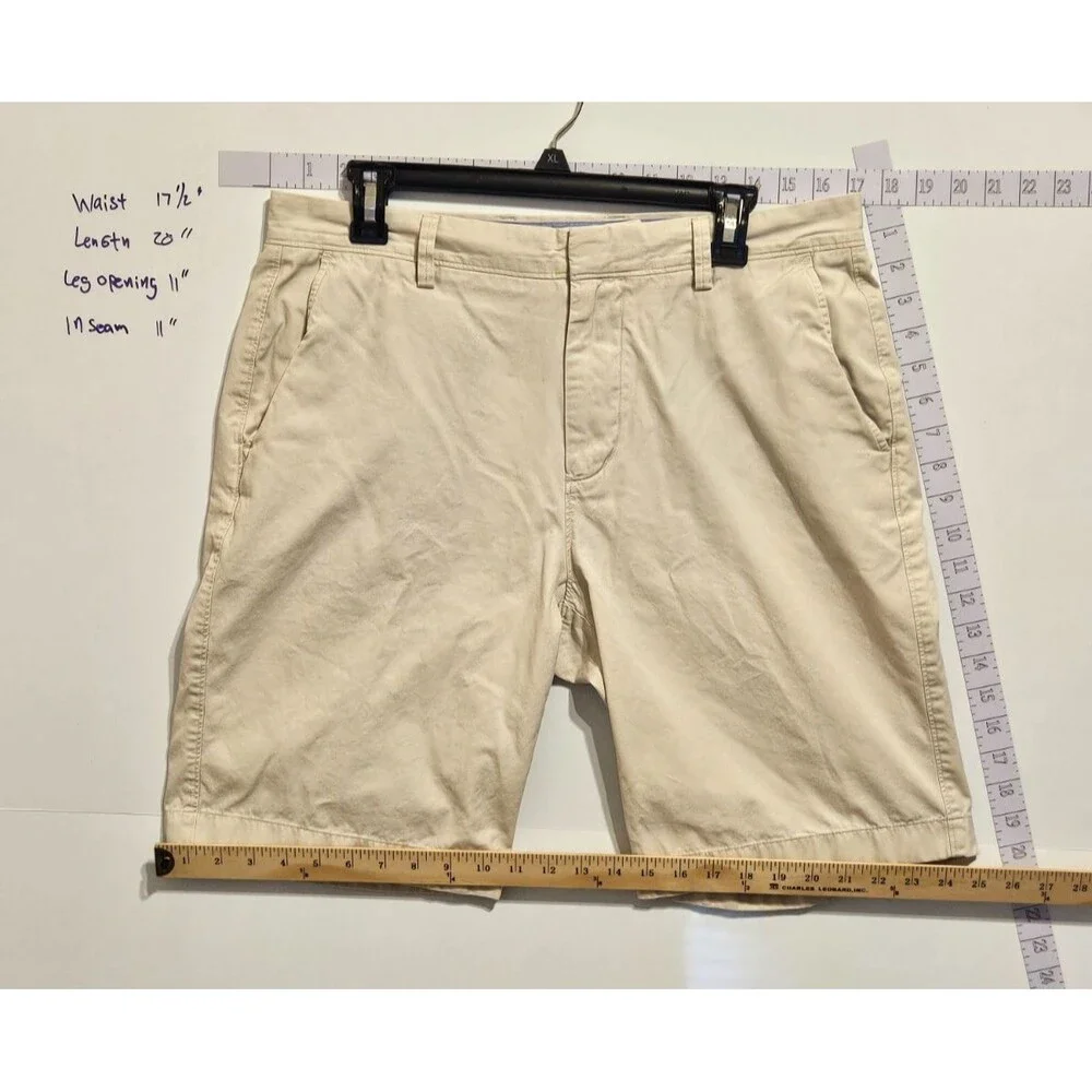 J.Crew Men's Chino Shorts Size 34 Beige Tan 100% Cotton Casual Summer
